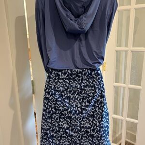 Gerry Blue Zip-Up Top with Belyn Key Patterned Skort